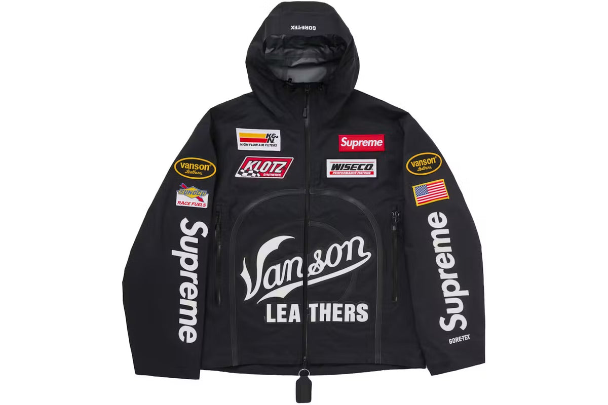 Veste Supreme x Vanson Leather GORE-TEX noire - vue 1